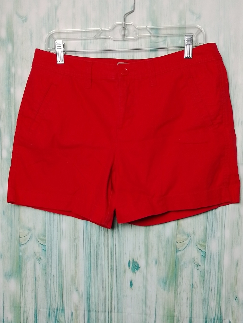 St. John's Bay Bright Red Cotton Blend Shorts Size 10
